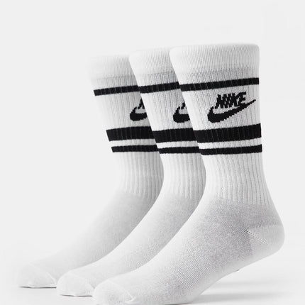 Nike Men's 3 Pair Crew Socks White/Black