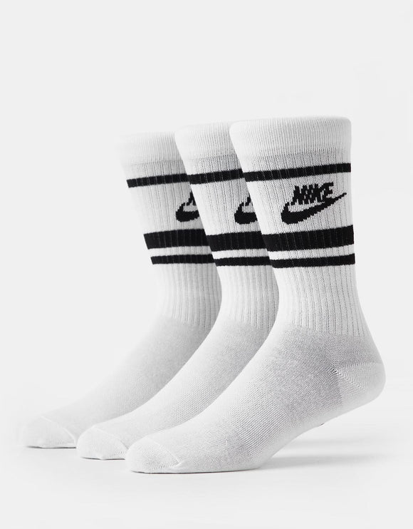 Nike Men's 3 Pair Crew Socks White/Black