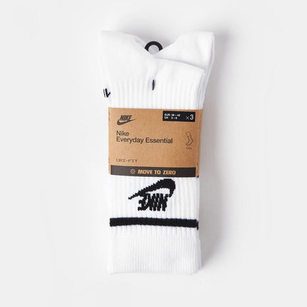 Nike Men's 3 Pair Crew Socks White/Black