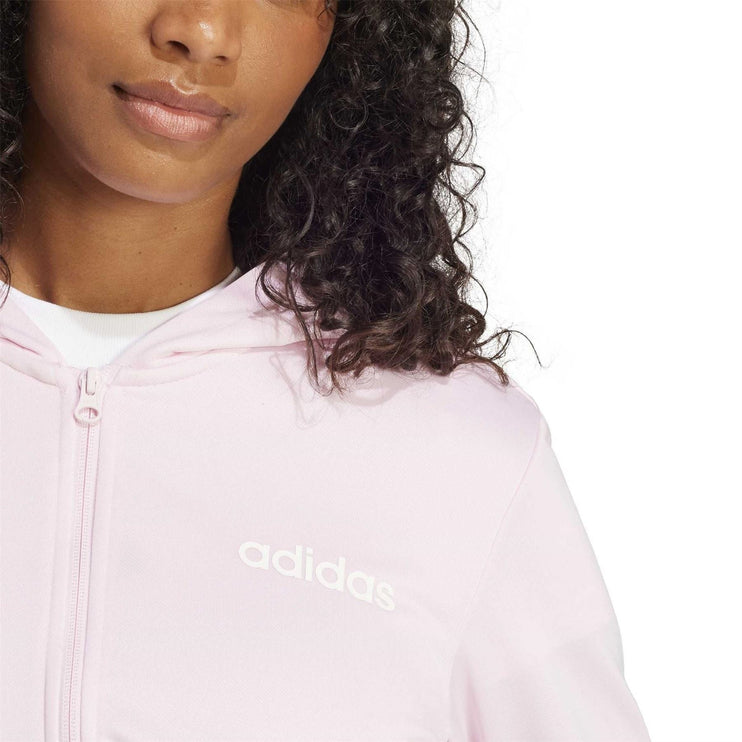 Adidas Women's  Essentials Linear Hooded Tracksuit Pink/Black
