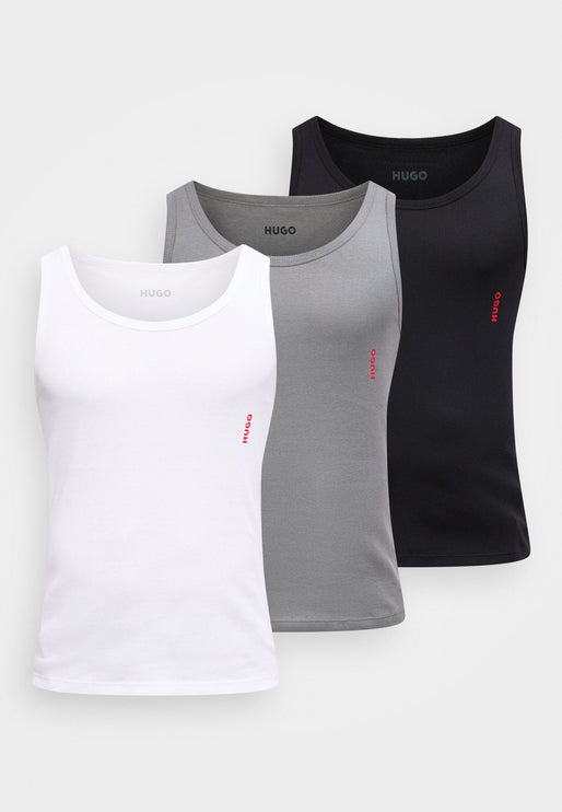 HUGO Ribbed Tank Top/Vest 3 Pack