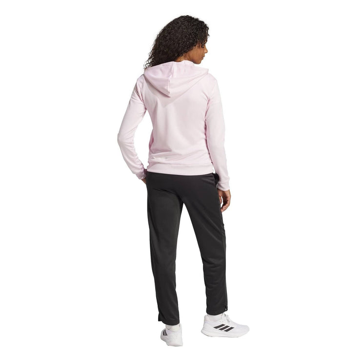 Adidas Women's  Essentials Linear Hooded Tracksuit Pink/Black
