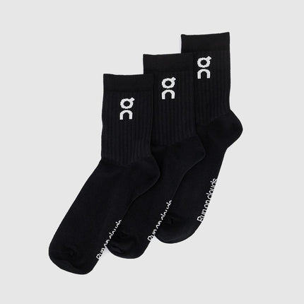 ON Running Socks High 3 Pack Black