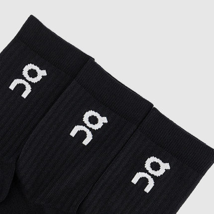 ON Running Socks High 3 Pack Black