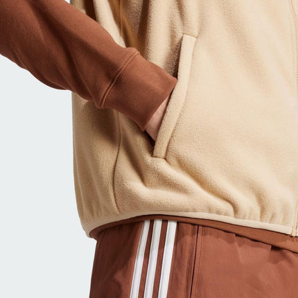 Adidas Originals Full Zip Fleece Vest Beige