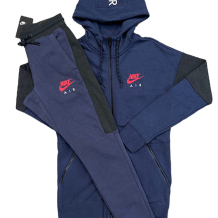 Nike Air Full Zip Fleece Hooded Tracksuit Blue