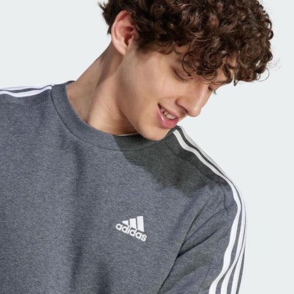 Adidas Men's Crew Neck Fleece Sweatshirt Heather Grey