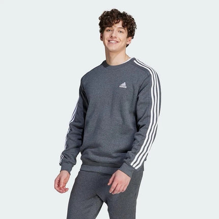 Adidas Men's Crew Neck Fleece Sweatshirt Heather Grey