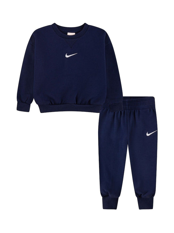 Nike Kids Unisex Fleece Crew Neck Tracksuit Navy