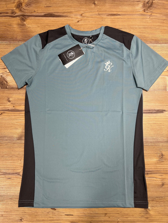Gym King Contrast Panel T-Shirt Smoke Blue