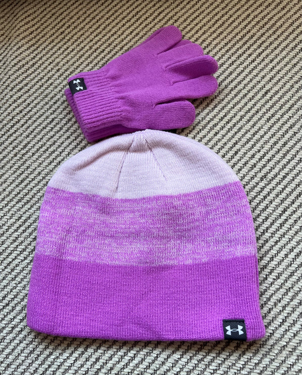 Under Armour Kids Girls Beanie & Glove Set
