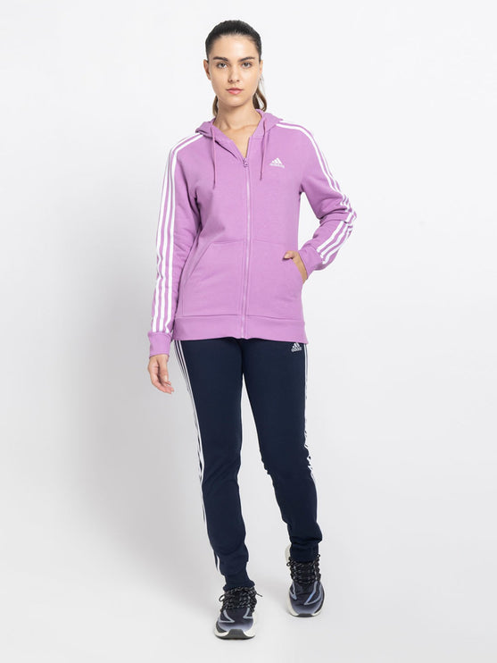 Adidas Women's Full Zip Fleece Hoodie Purple