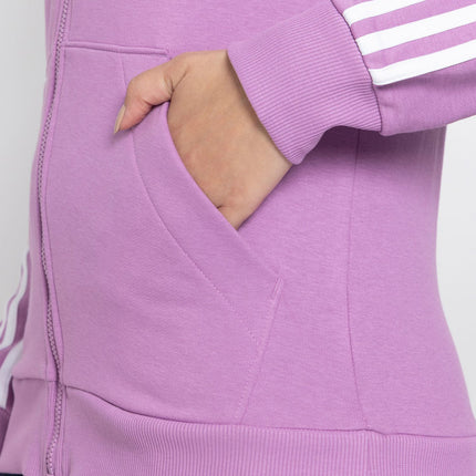 Adidas Women's Full Zip Fleece Hoodie Purple