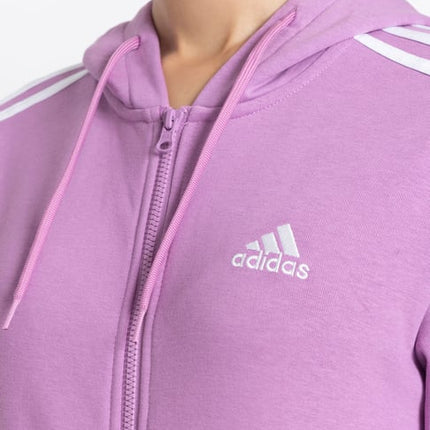 Adidas Women's Full Zip Fleece Hoodie Purple