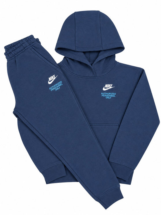 Nike Hooded Junior Tracksuit 'Authorised Personnel Only' Blue