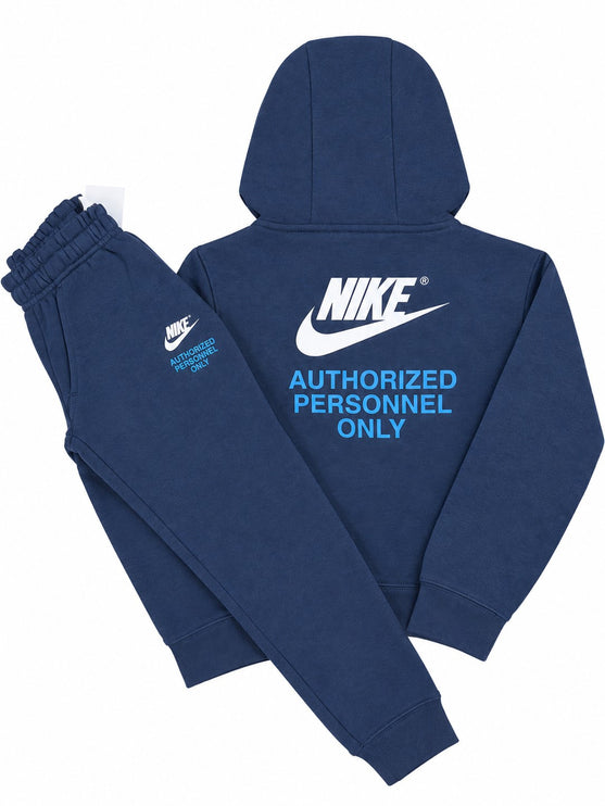 Nike Hooded Junior Tracksuit 'Authorised Personnel Only' Blue