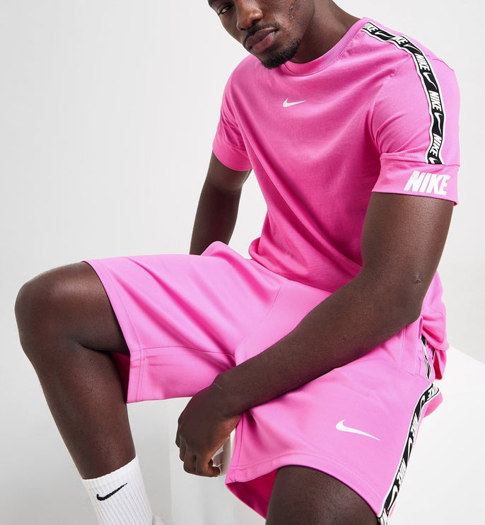 Nike Repeat Tape Short & T-Shirt Set Pink