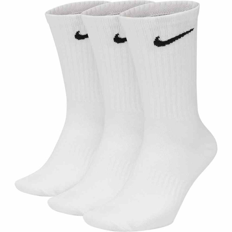 Nike Everyday White Socks Lightweight Dri Fit Crew Sports Socks
