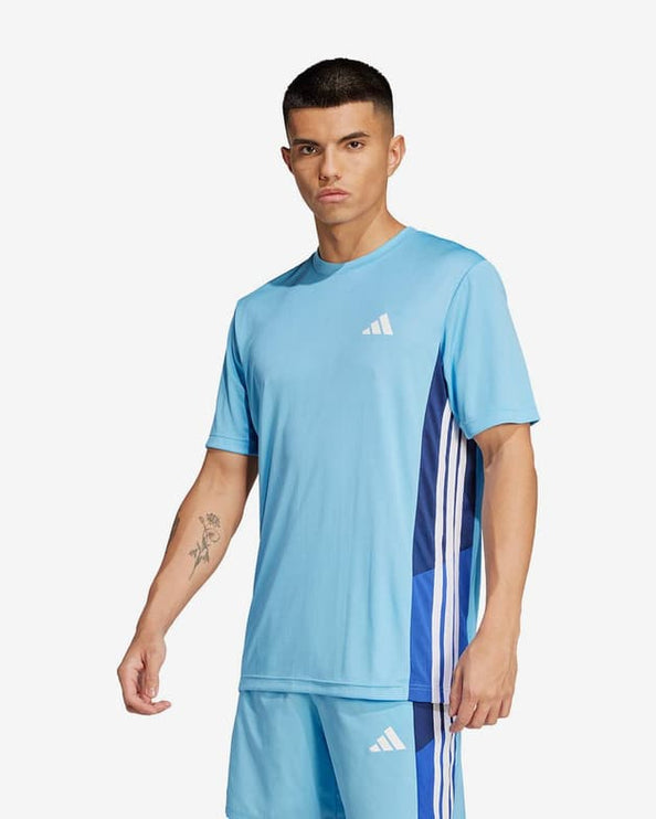 Adidas Essentials Seasonal Colourblock T-Shirt Blue