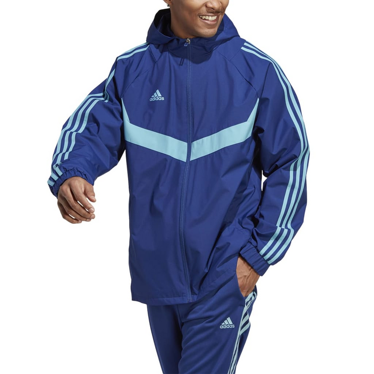 Adidas Tiro Hooded Windbreaker Jacket Blue