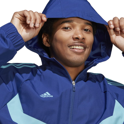 Adidas Tiro Hooded Windbreaker Jacket Blue
