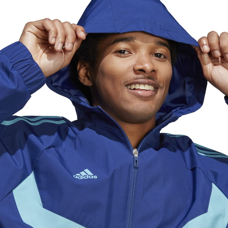 Adidas Tiro Hooded Windbreaker Jacket Blue