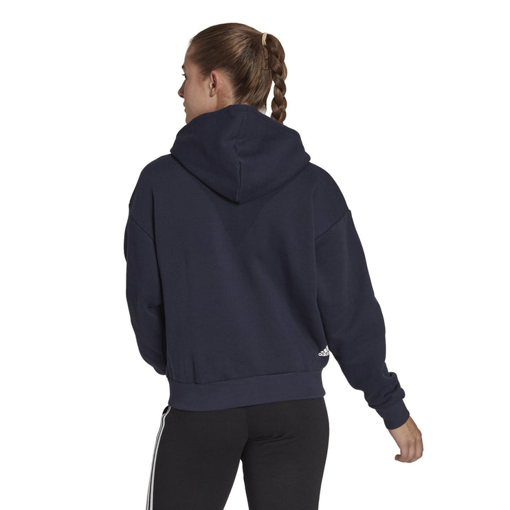 Adidas Pinstripe Navy Full Zip Ladies Hoodie
