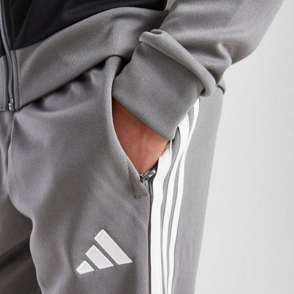 Adidas Tiro Kids Full Zip Tracksuit Grey