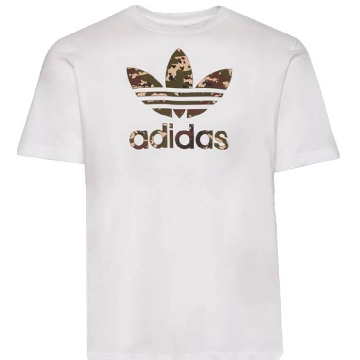 Adidas Originals Camo 3 Stripe T-Shirt White