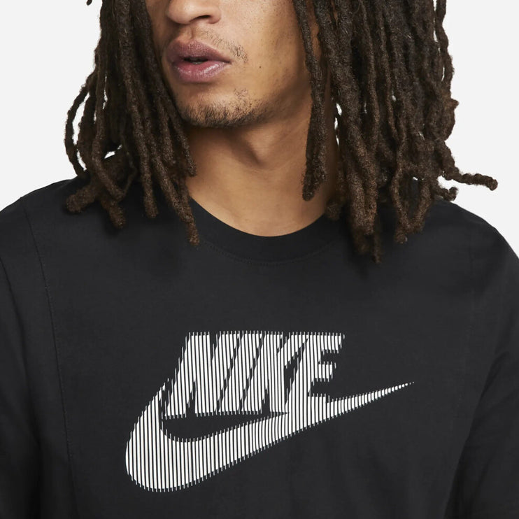 Nike Sports T-Shirt Black Hybrid Short Sleeve