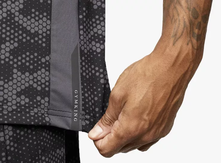 Gym King Black Camo Contrast Panel T-Shirt