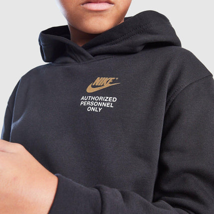 Nike Hooded Junior Tracksuit 'Authorised Personnel Only' Black