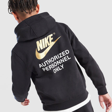 Nike Hooded Junior Tracksuit 'Authorised Personnel Only' Black