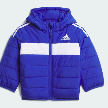 Adidas Boys Hooded Jacket Blue
