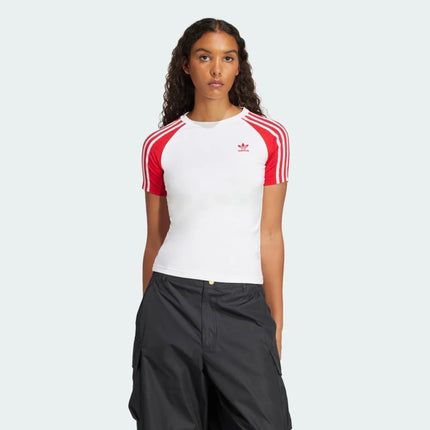 Adidas Originals 3S Women's Slim T-Shirt White/Red