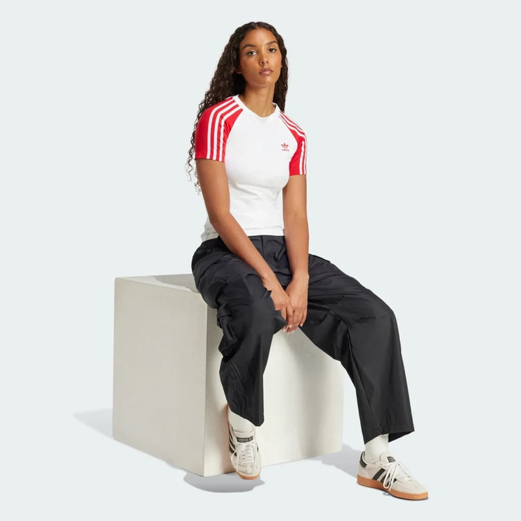 Adidas Originals 3S Women's Slim T-Shirt White/Red