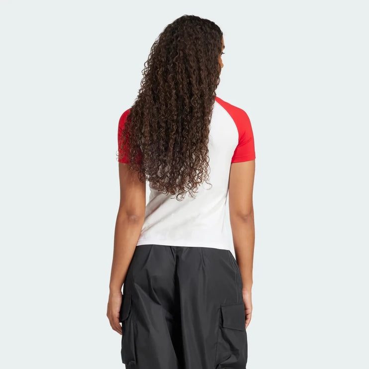 Adidas Originals 3S Women's Slim T-Shirt White/Red