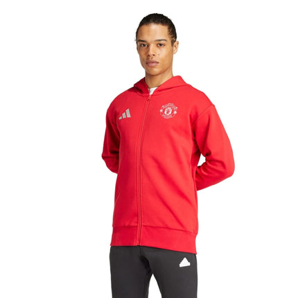 Adidas Manchester United Anthem Hooded Jacket Red
