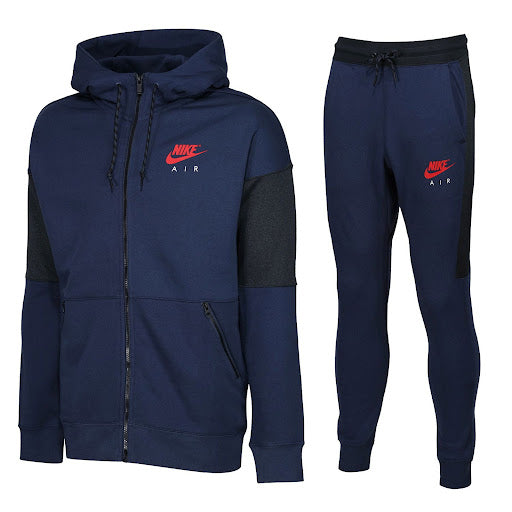 Nike Air Full Zip Fleece Hooded Tracksuit Blue