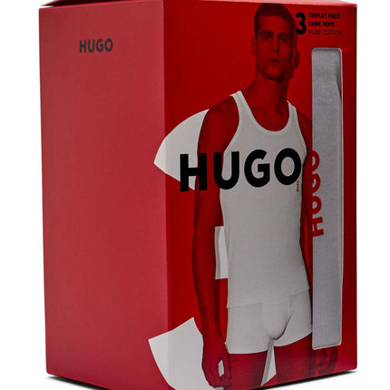 HUGO Ribbed Tank Top/Vest 3 Pack