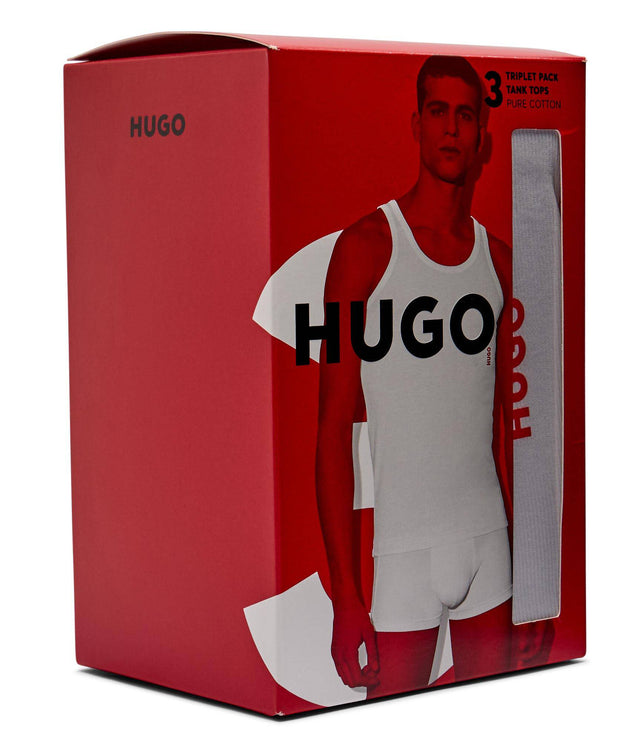 HUGO Ribbed Tank Top/Vest 3 Pack