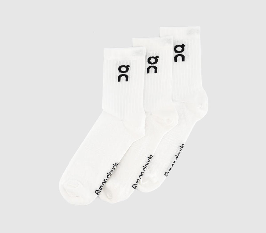 ON Cloud Running Socks High 3 Pack White