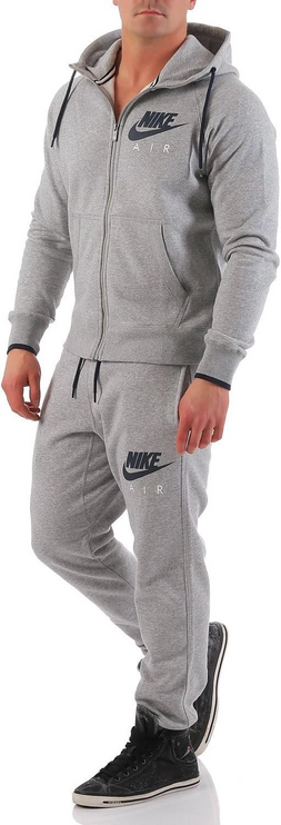 Nike Air AW77 Fleece Full Zip Hooded Tracksuit Grey